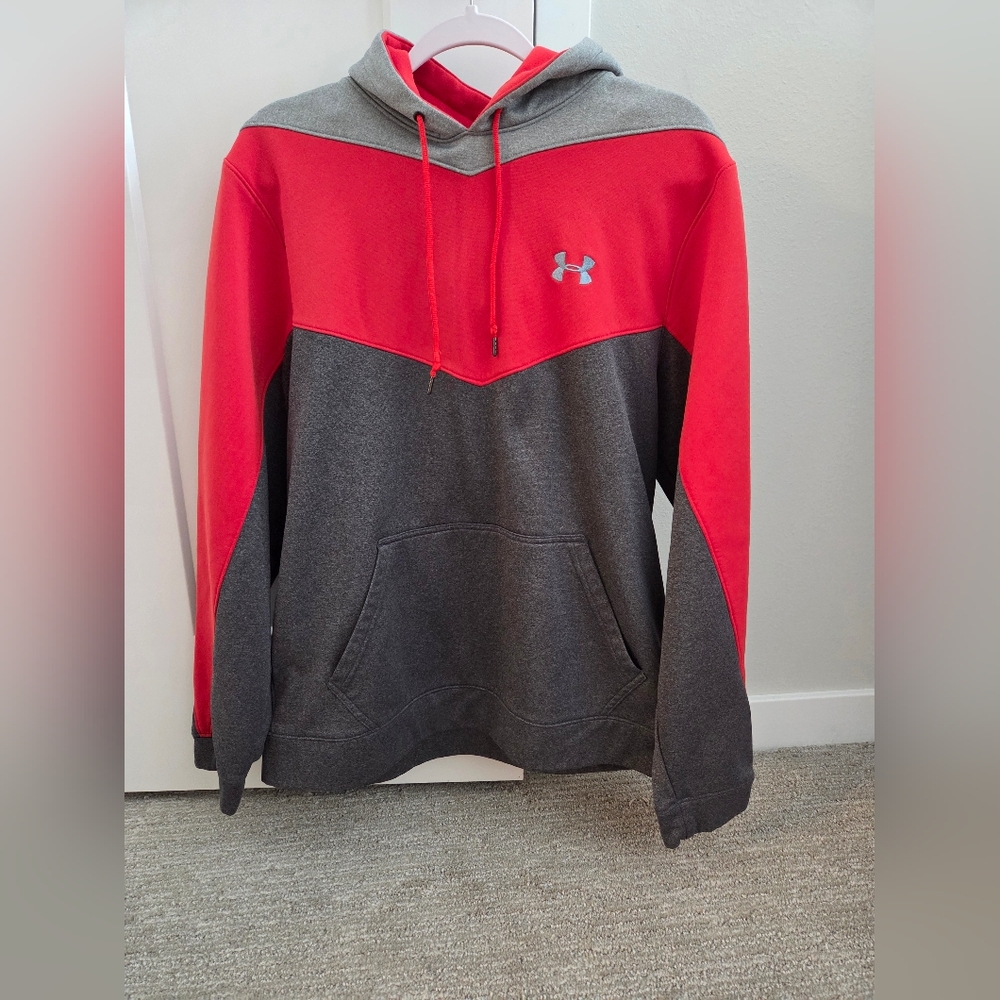 Under Armour Men's Red & Gray Hoodie
